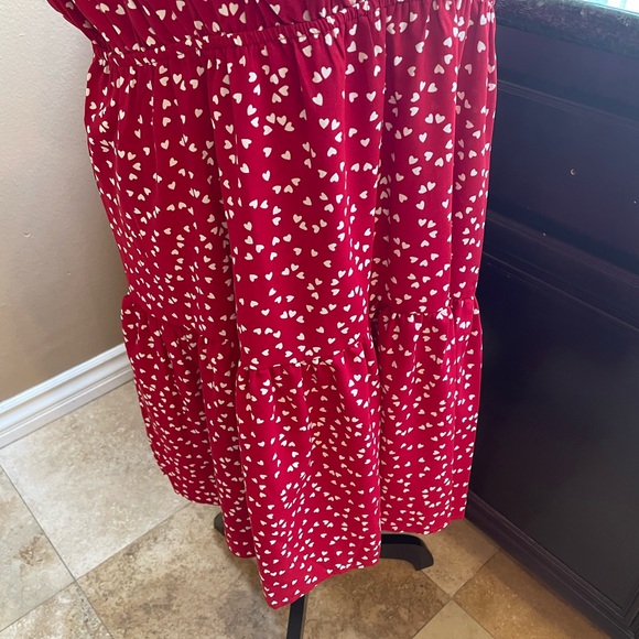 NWOT - Red Dress with White Hearts - Picture 4 of 8